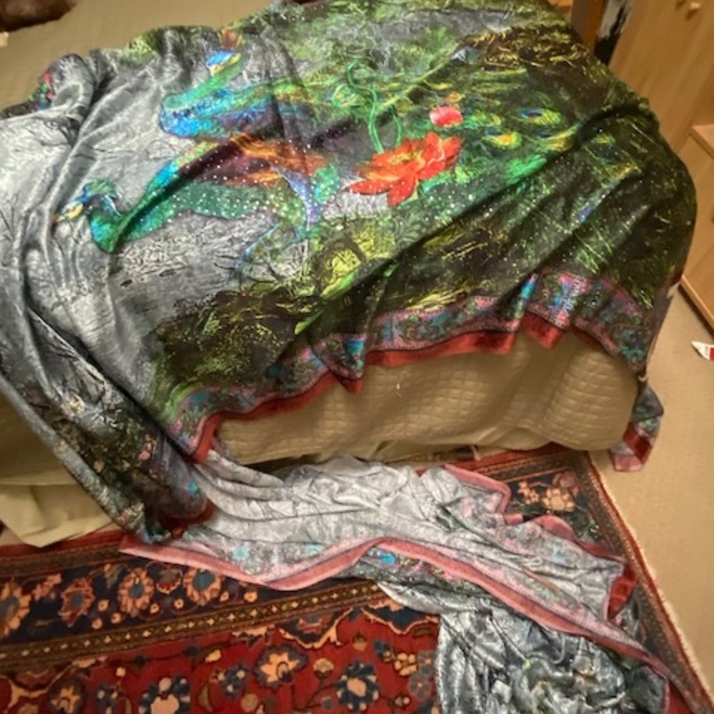 Silk new  sarees from india with a peacock image